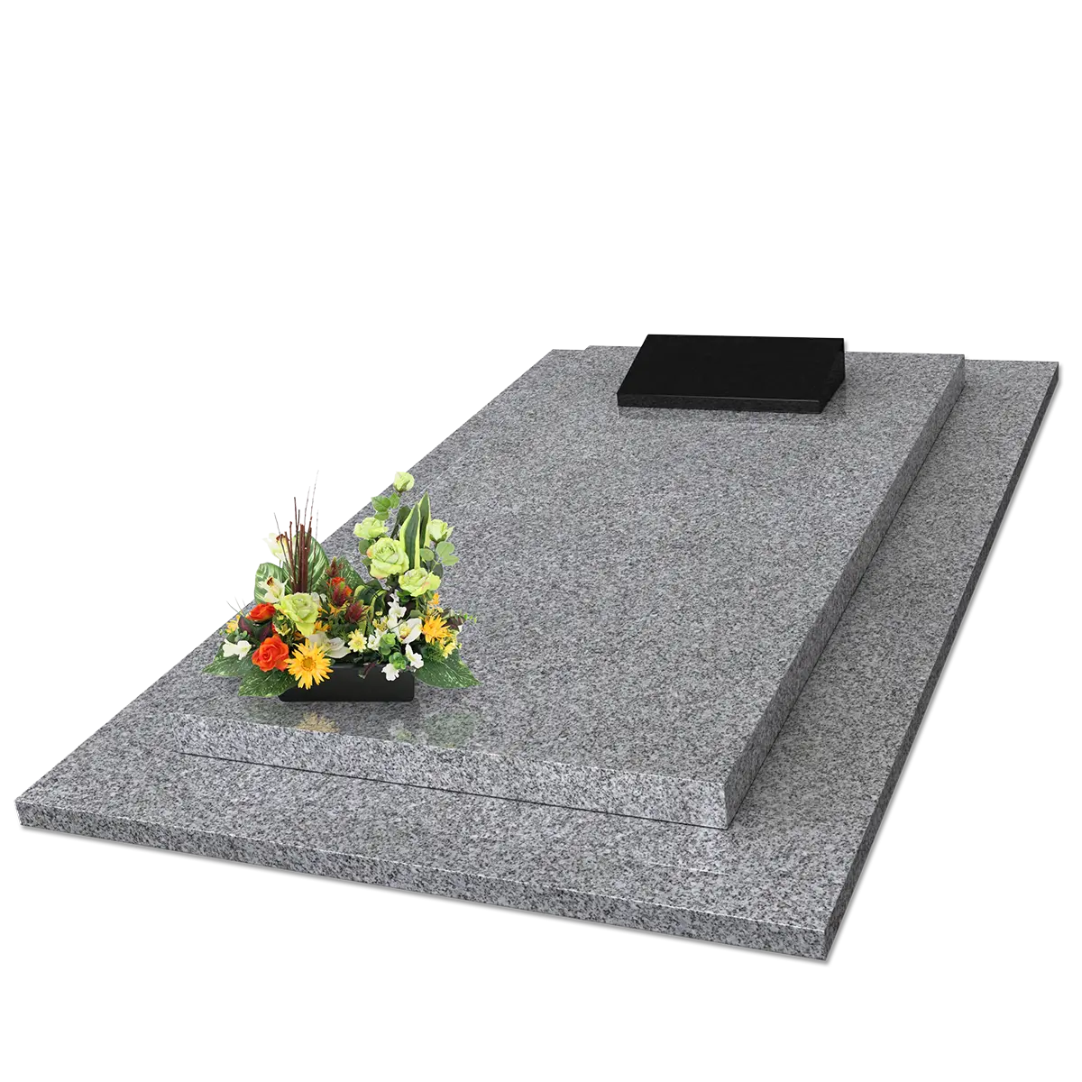 Monument classique tombale avec semelle en Saint Salvy et Noir fin