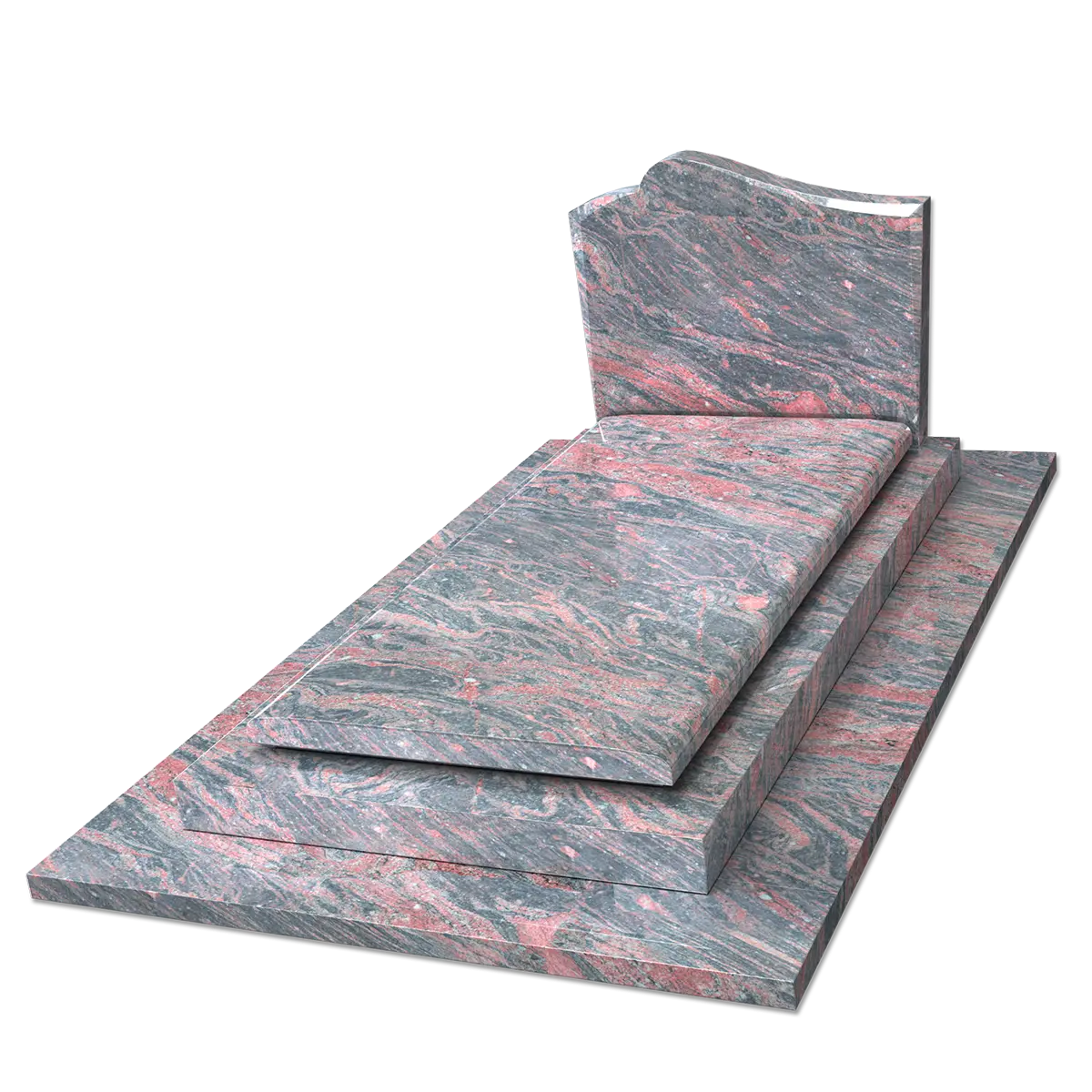 Monument avec coffret sous tombale avec soubassement 4 pièces + stèle en Kinawa Raïssa