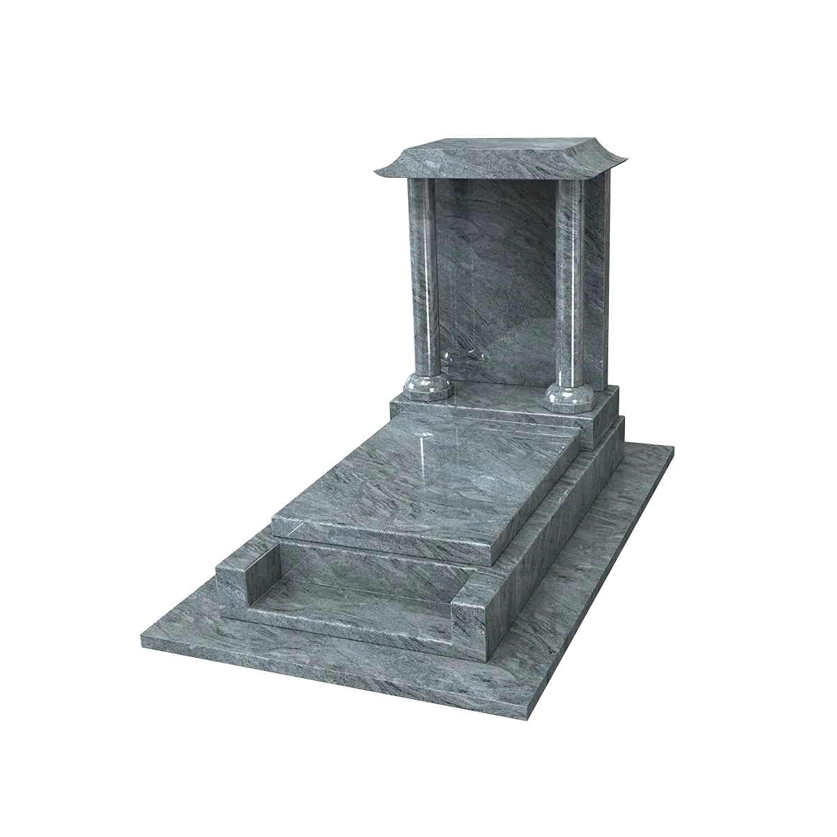 Monument Chinois 5 pièces prie Dieu avec fronton et colonnes en Kuppam Green