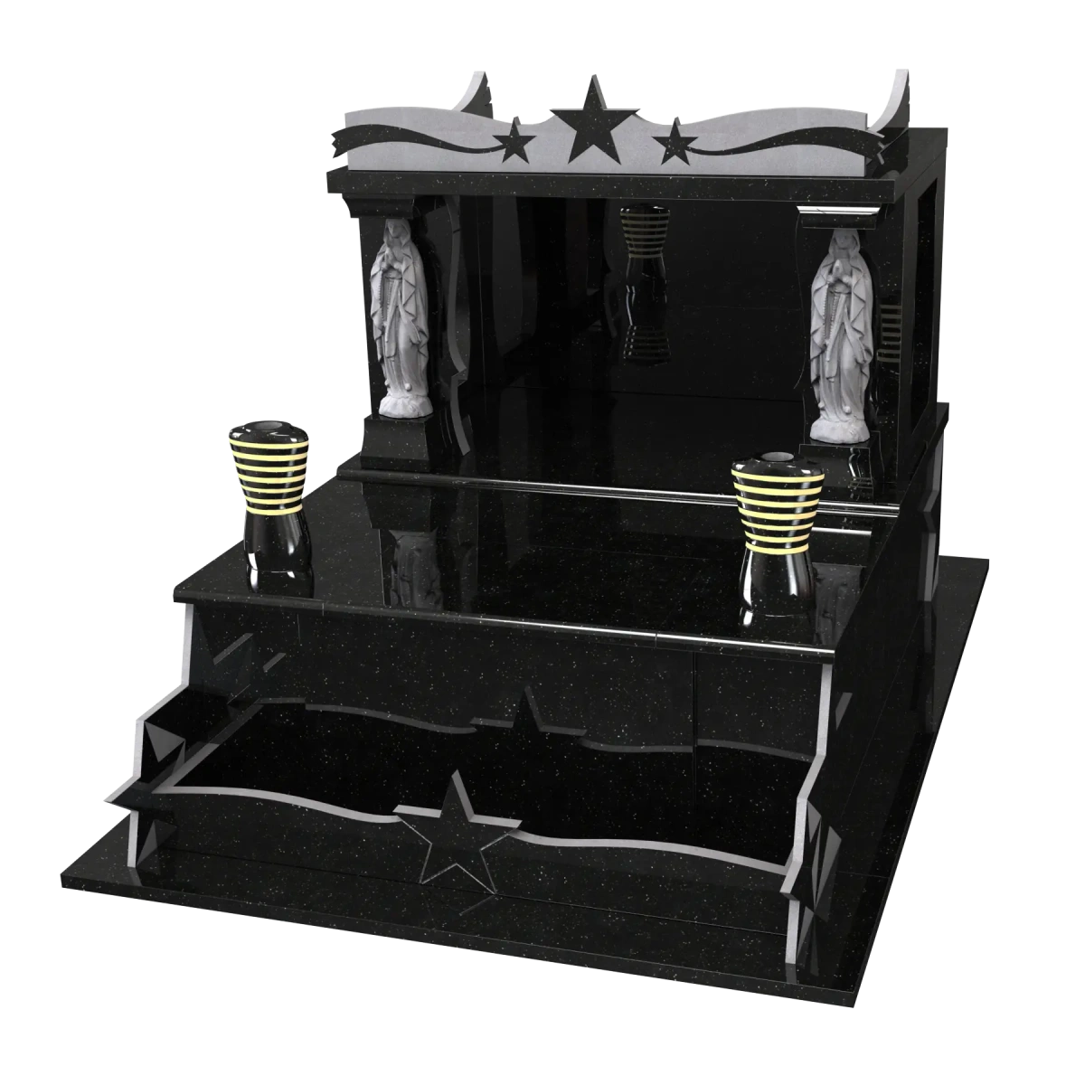 Monument avec jardinière et chapelle en Noir Galaxy