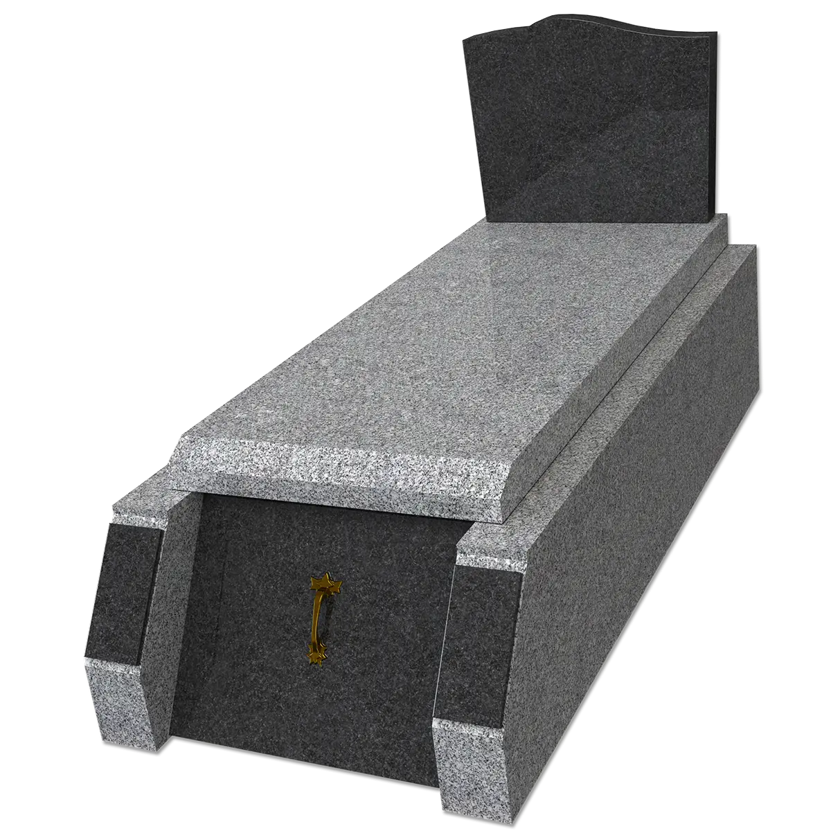 Monument simple en élévation bicolore avec 1 porte