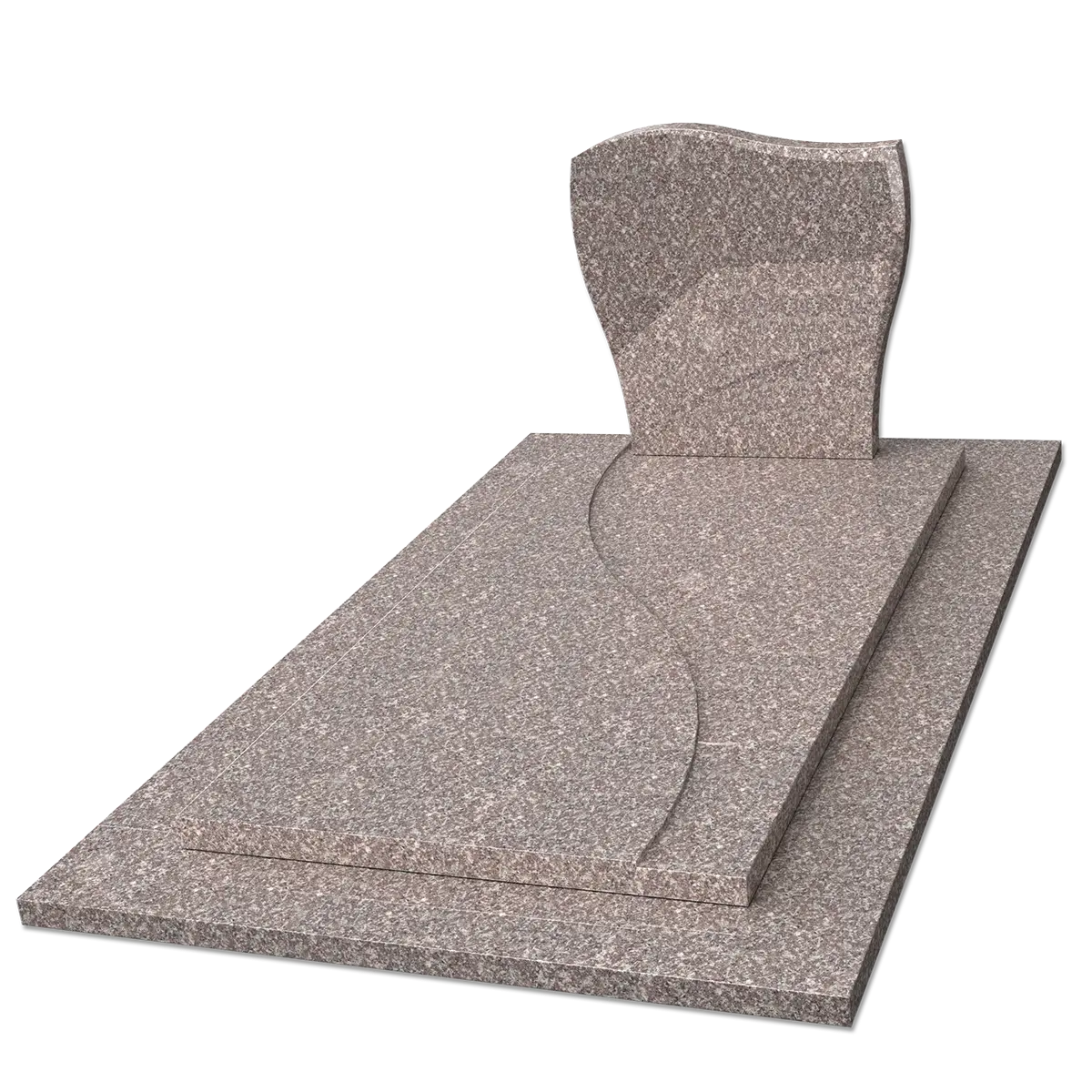 Monument avec tombale en décaissée en Marron Perlé