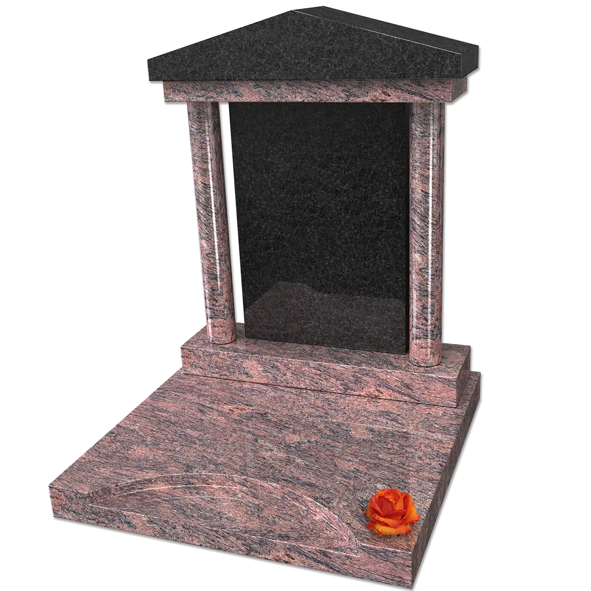 Cinéraire forme chapelle en Rose Dalva et Noir Afrique