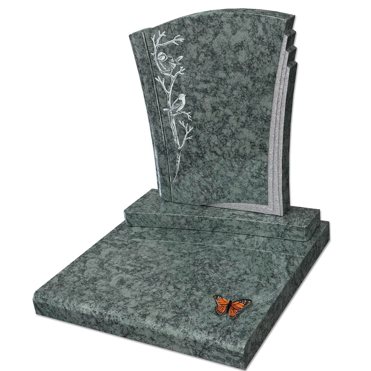 Cinéraire avec stèle ciselée en Vert Olive