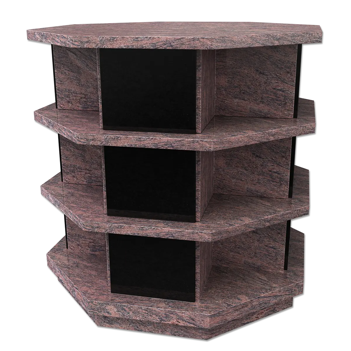Columbarium hexagonal 12 cases en Rose Dalva et Noir fin