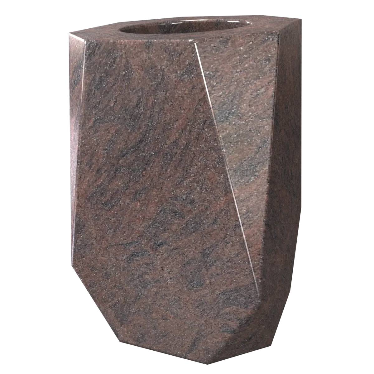 Vase carré 8 chanfreins en Himalaya