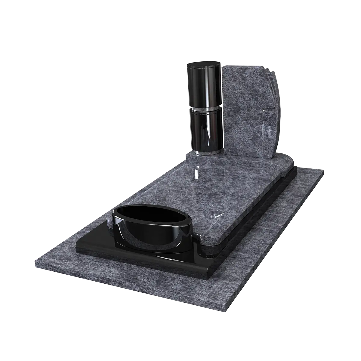 Monument 2 cases urnes cylindriques Noir Fin et Mass Blue