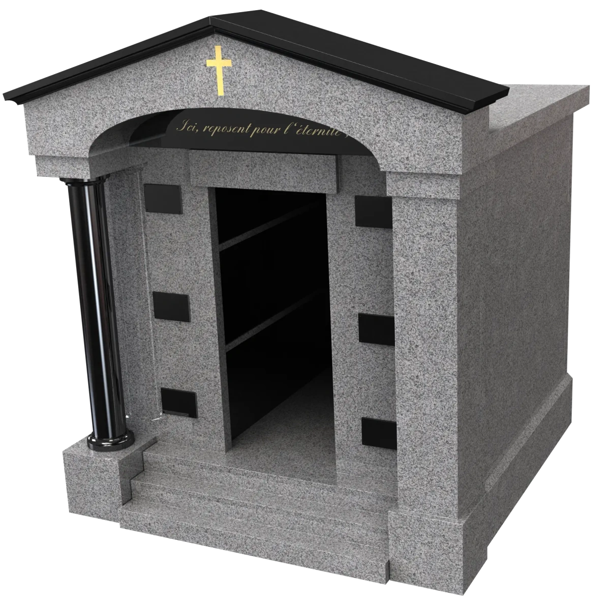 Chapelle colonne et 3 marches et assiettes avec gorge