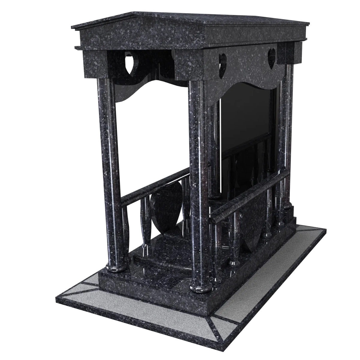 Chapelle 4 colonnes avec coeurs et rembardes