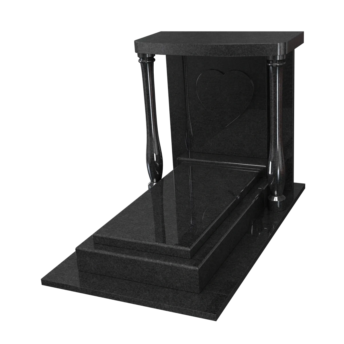 Chapelle 2 colonnes avec plaque coeur sur stèle