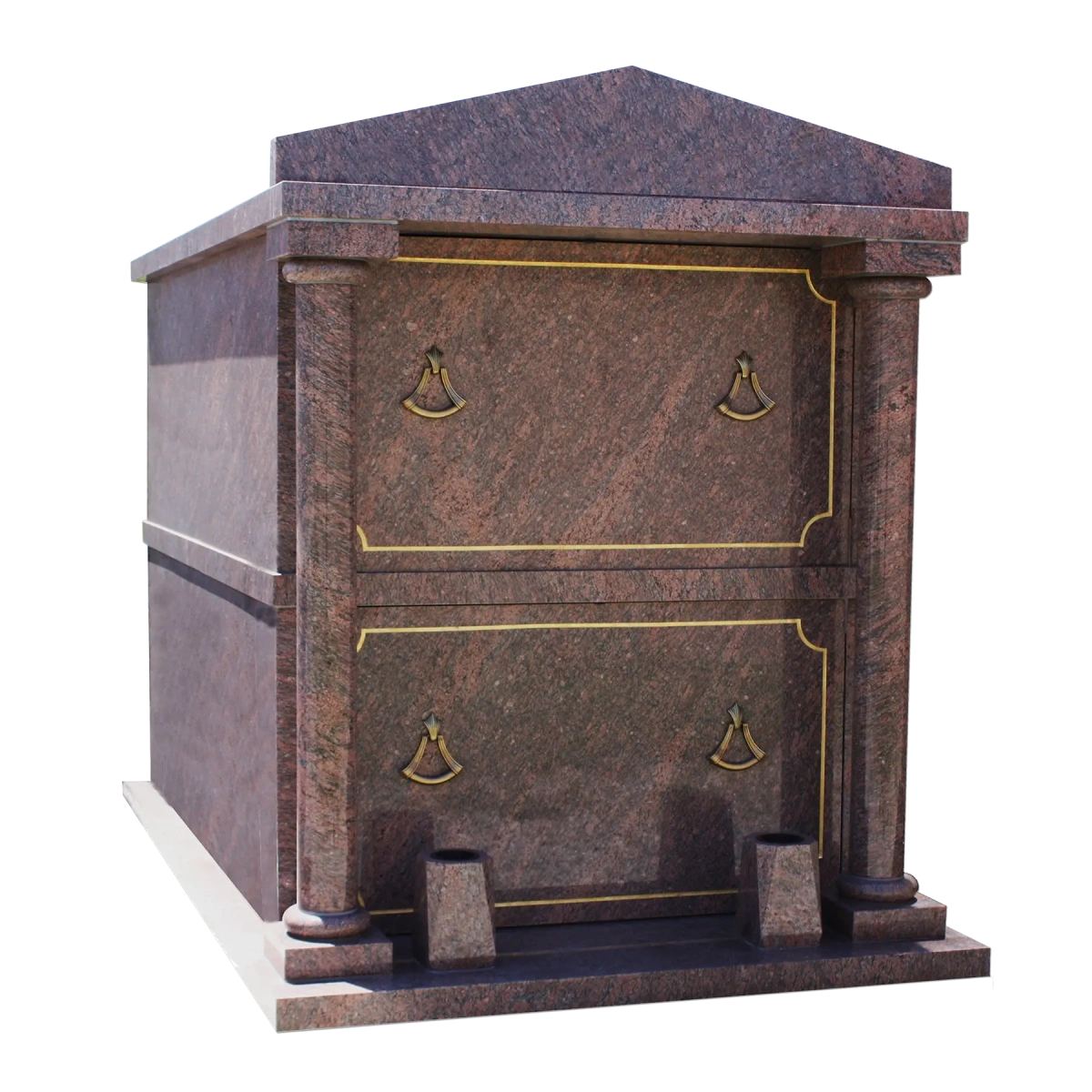 Chapelle avec 2 colonnes rondes et 2 portes avec liserés or en Rose Dalva