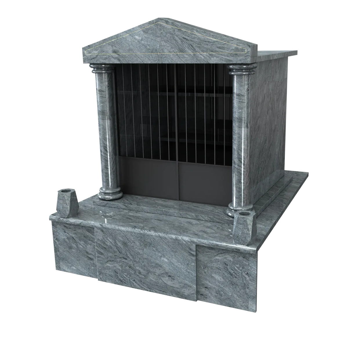 Chapelle avec grille 2 colonnes et 2 vases en Kuppam Green